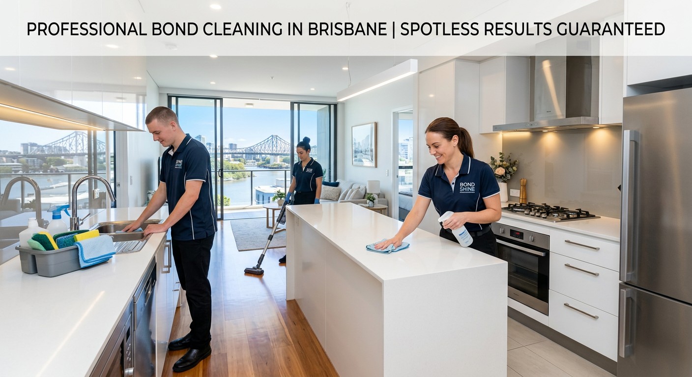 Professional bond cleaning team at a spotless Brisbane apartment - Tru End of Lease Cleaning Teneriffe